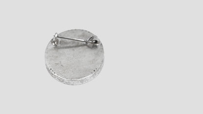 Handcrafted Oxidised Silver Oval Rose Brooch with Sapphire-Tone Stone Detailing | Sangeeta Boochra