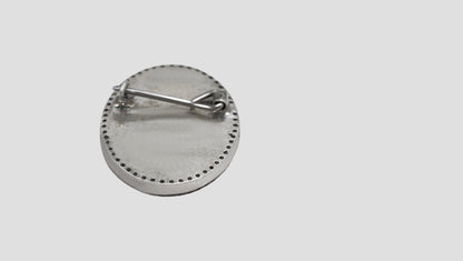 Sangeeta Boochra “Midnight Blossom” Oval Silver Brooch