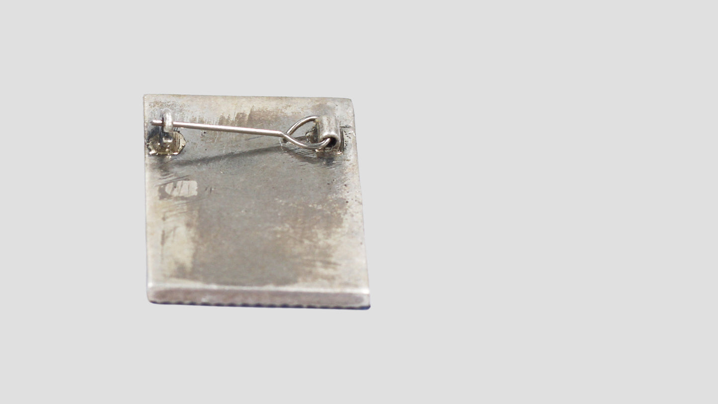 Handcrafted Oxidised Silver Heritage Floral Brooch with Blue Stone Accents | Sangeeta Boochra