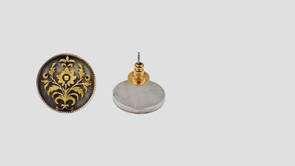 Sangeeta Boochra Oxidized & Gold-Plated Sterling Silver Floral Studs