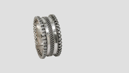 Sangeeta Boochra Oxidised Silver Statement Bangle
