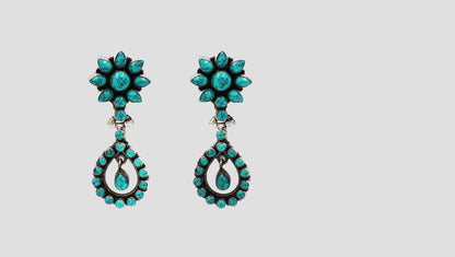 Sangeeta Boochra Bohemian Turquoise Stone Silver Earrings