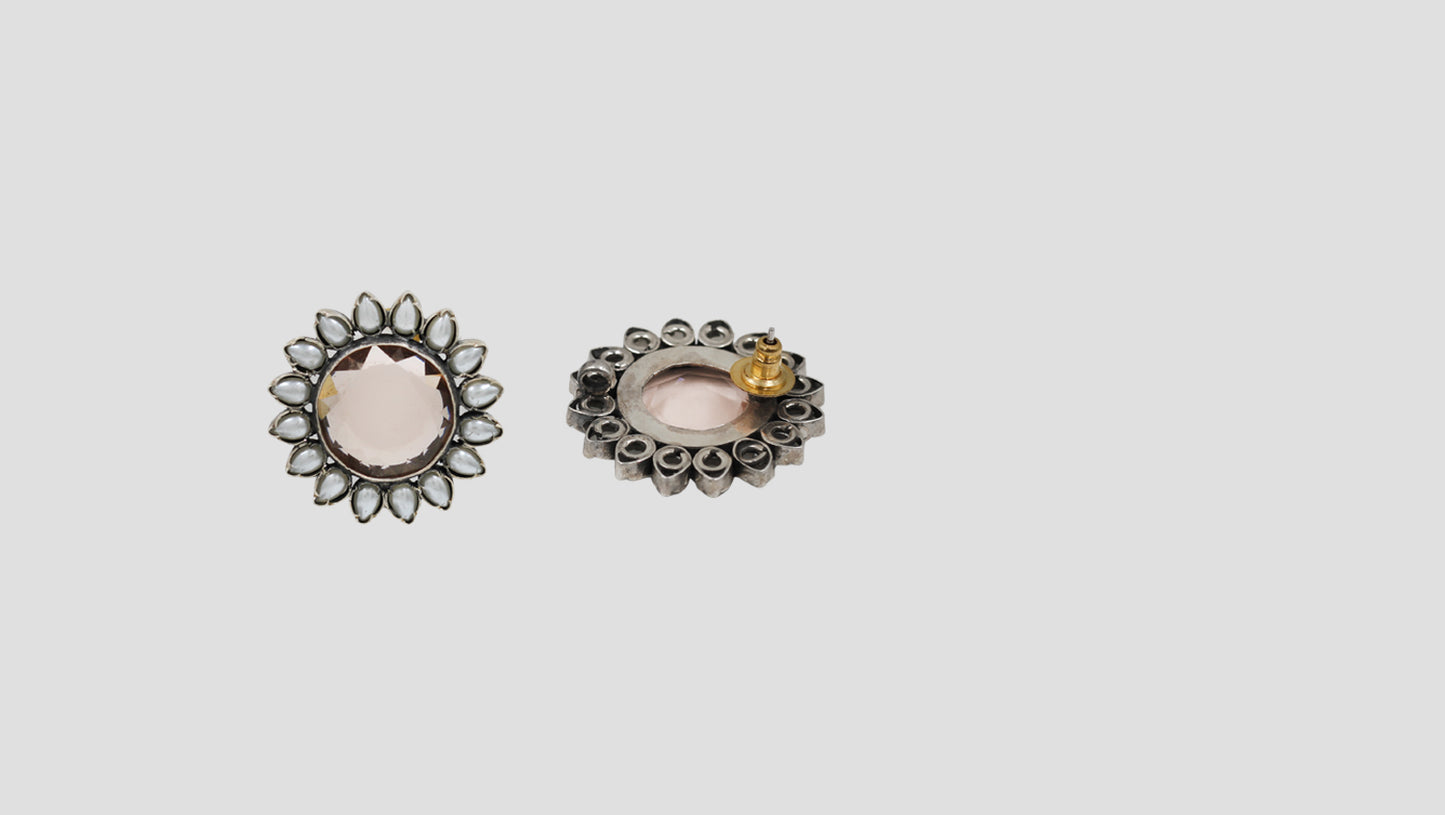 Sangeeta Boochra Vintage Pearl Bloom Silver Studs