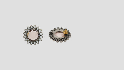Sangeeta Boochra Vintage Pearl Bloom Silver Studs