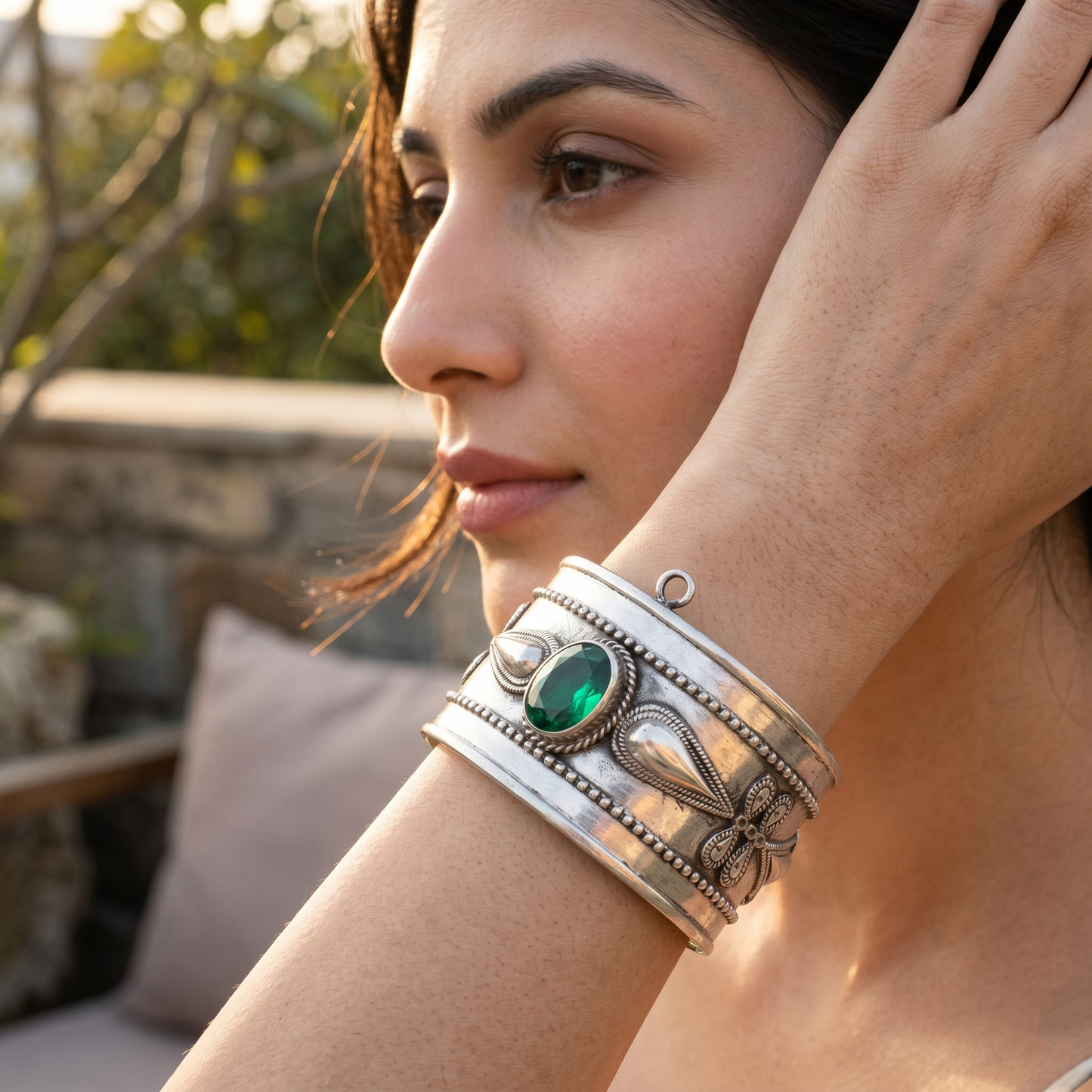 Sangeeta Boochra Artisan Crafted Silver Bangle