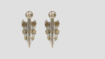 Sangeeta Boochra Handcrafted Dual Tone Statement Earrings