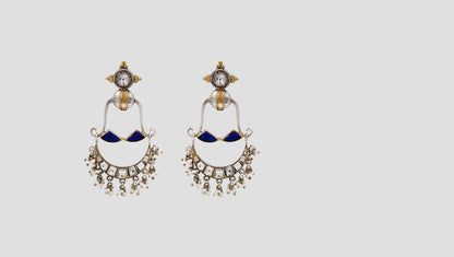 Sangeeta Boochra Dual-Tone Kundan Chandbali Earrings