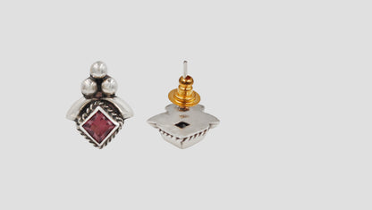 Sangeeta Boochra Handcrafted Oxidised Silver Contemporary Heritage Earrings