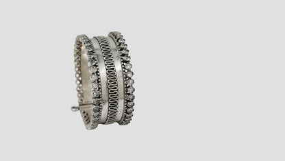 Sangeeta Boochra Artisan Oxidised Silver Statement Bangle