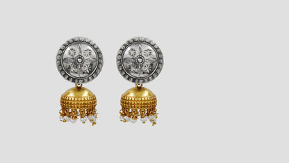 Sangeeta Boochra Ethnic Dual Tone Jhumka Earrings