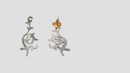 Sangeeta Boochra Oxidized Sterling Silver Vine Motif Earrings
