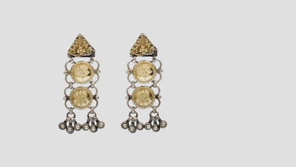 Sangeeta Boochra Handcrafted Dual Tone Silver Danglers