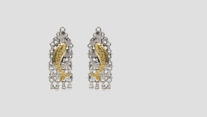 Sangeeta Boochra Dual-Tone Fish Motif Statement Earrings