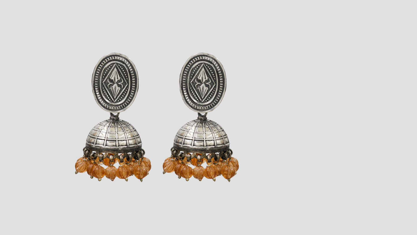 Sangeeta Boochra Artisan Silver Jhumka Earrings