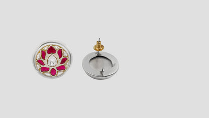 Sangeeta Boochra Floral Kundan Silver Studs