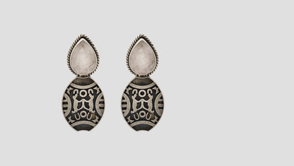Sangeeta Boochra Ethnic Statement Silver Earrings