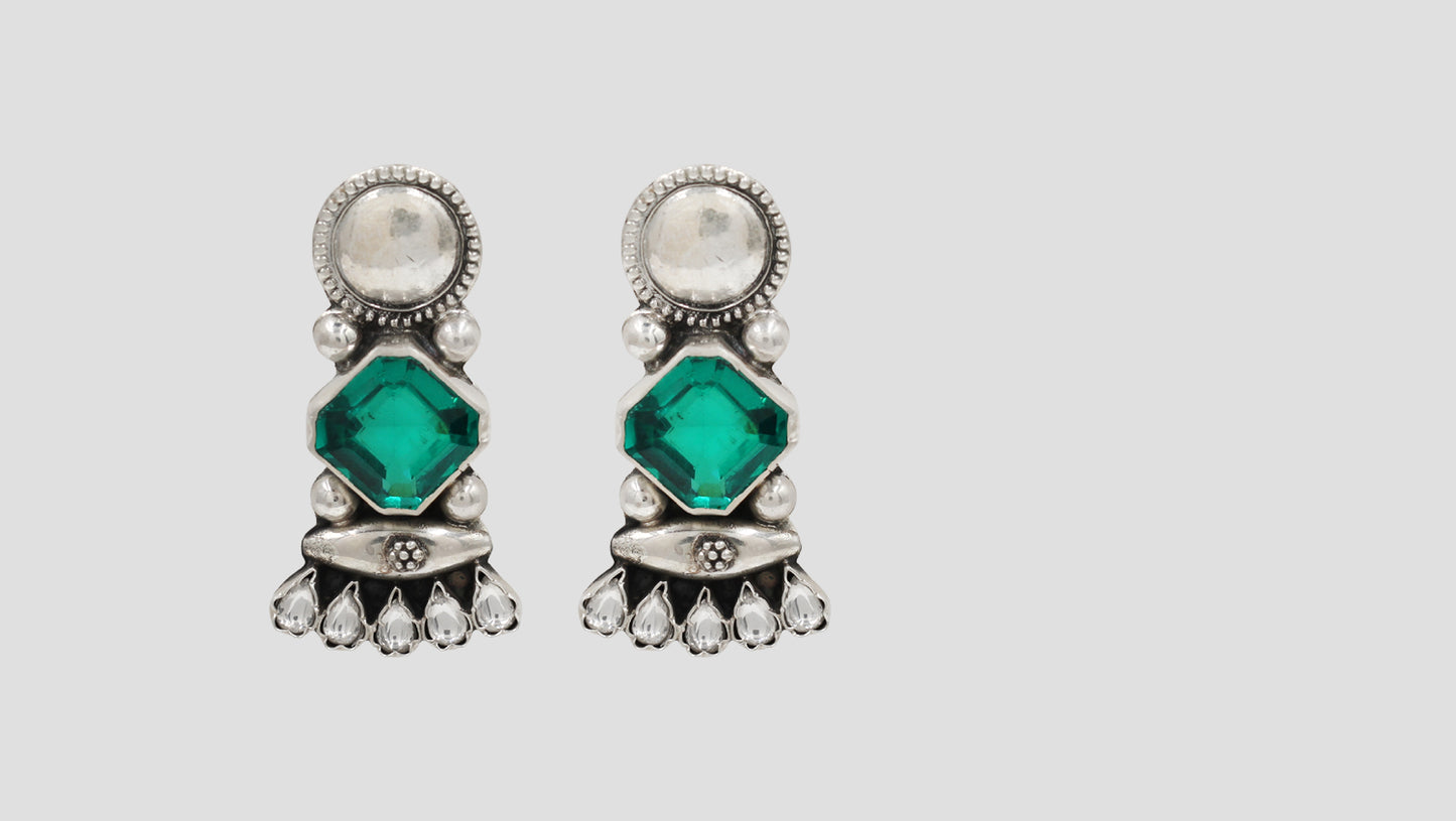 Sangeeta Boochra Handcrafted Oxidised Silver Statement Studs