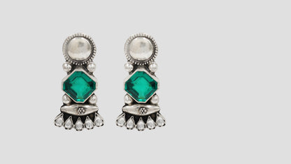Sangeeta Boochra Handcrafted Oxidised Silver Statement Studs