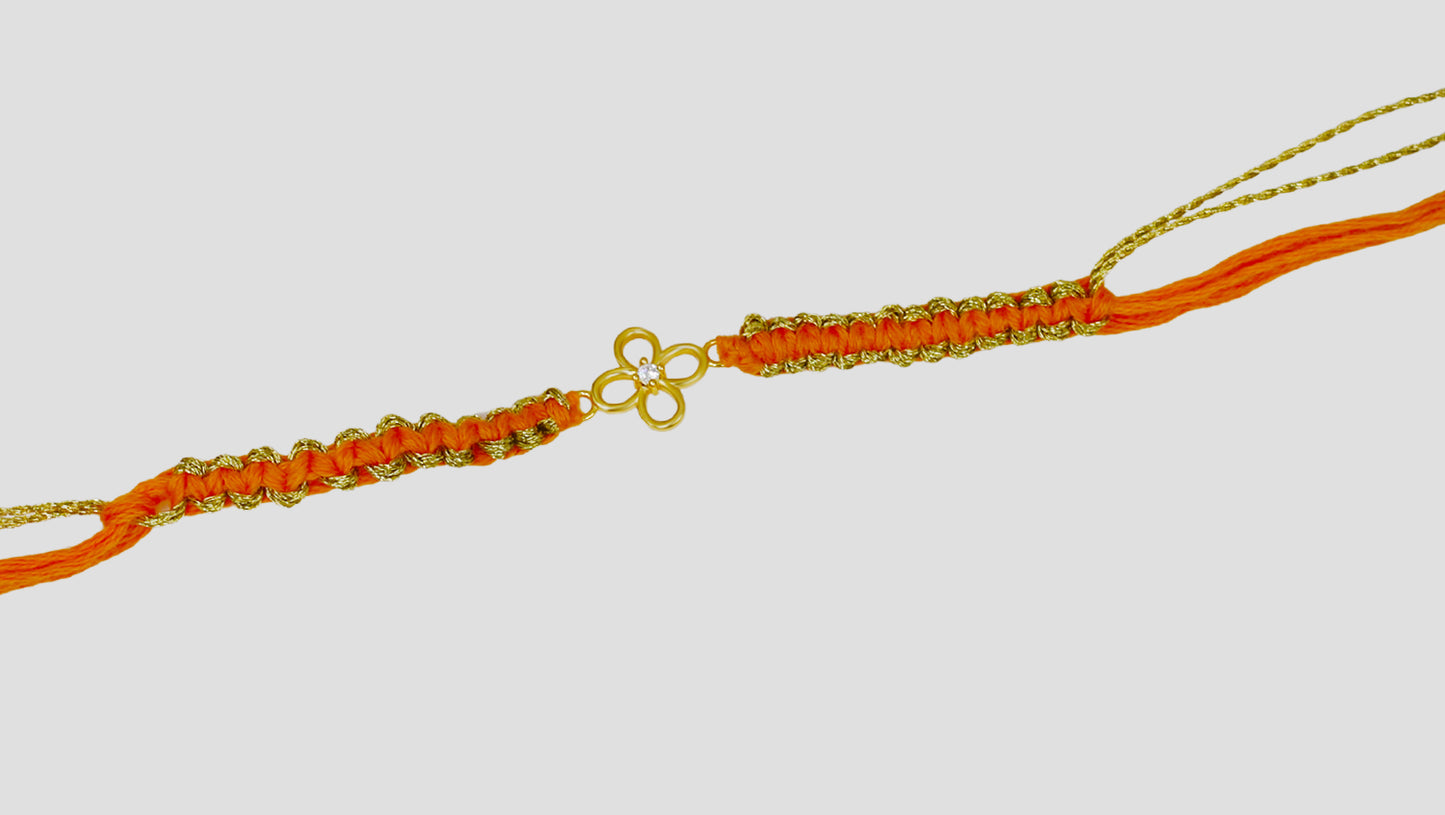 Minimal Floral Charm Silver Rakhi | Sangeeta Boochra