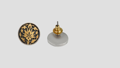 Sangeeta Boochra Heritage Floral Motif Dual-Tone Silver Studs