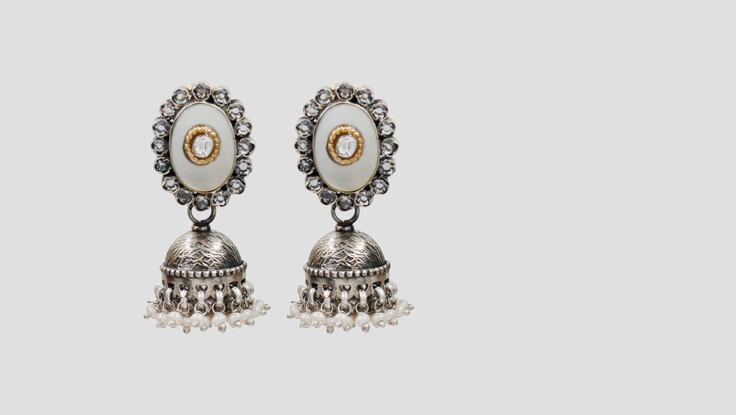 Sangeeta Boochra Timeless Silver Statement Earrings