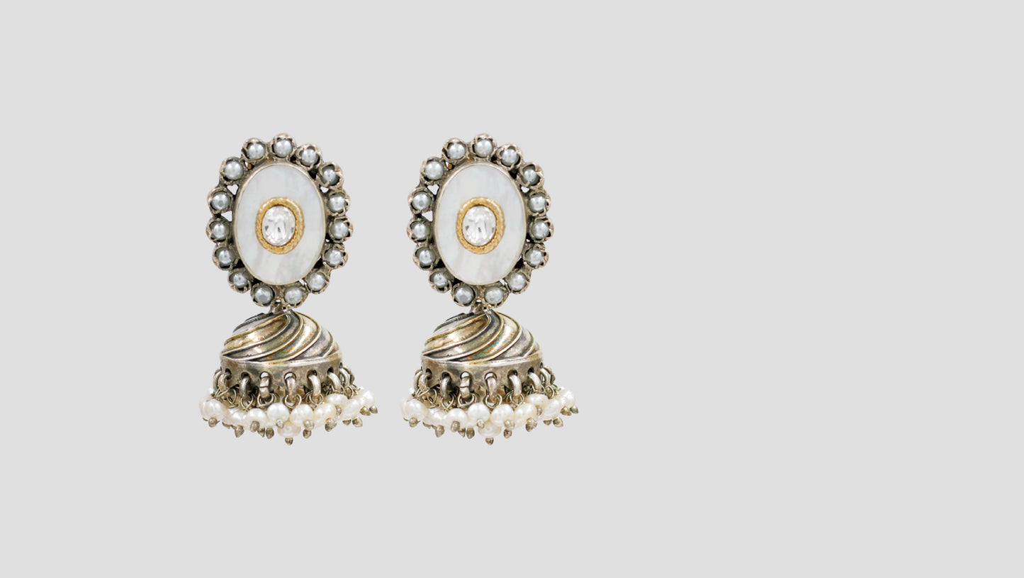 Sangeeta Boochra Heritage Mother of Pearl Jhumka Earrings