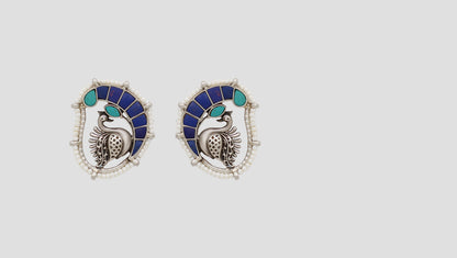 Sangeeta Boochra Signature Lapis Silver Earrings