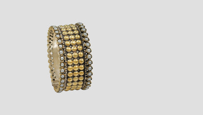 Sangeeta Boochra Vintage-Inspired Dual-Tone Oxidised Silver Bangle