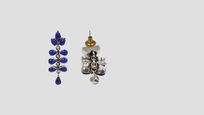 Handcrafted Lapis Stone Silver Dangle Earrings by Sangeeta Boochra