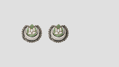 Sangeeta Boochra Handcrafted Kundan Floral Stud Earrings