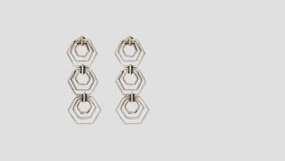 Sangeeta Boochra Sterling Silver Hexa Drop Earrings