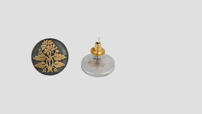 Sangeeta Boochra Dual Tone Floral Silver Stud
