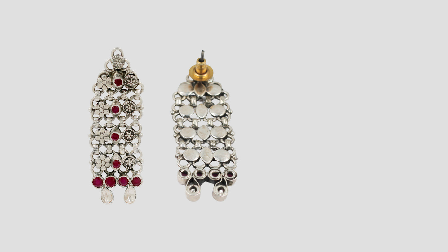 Sangeeta Boochra Heritage Silver Floral Dangles
