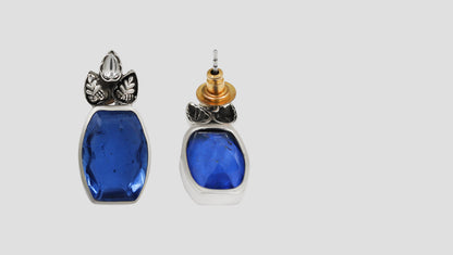 Sangeeta Boochra Royal Blue Statement Silver Earrings