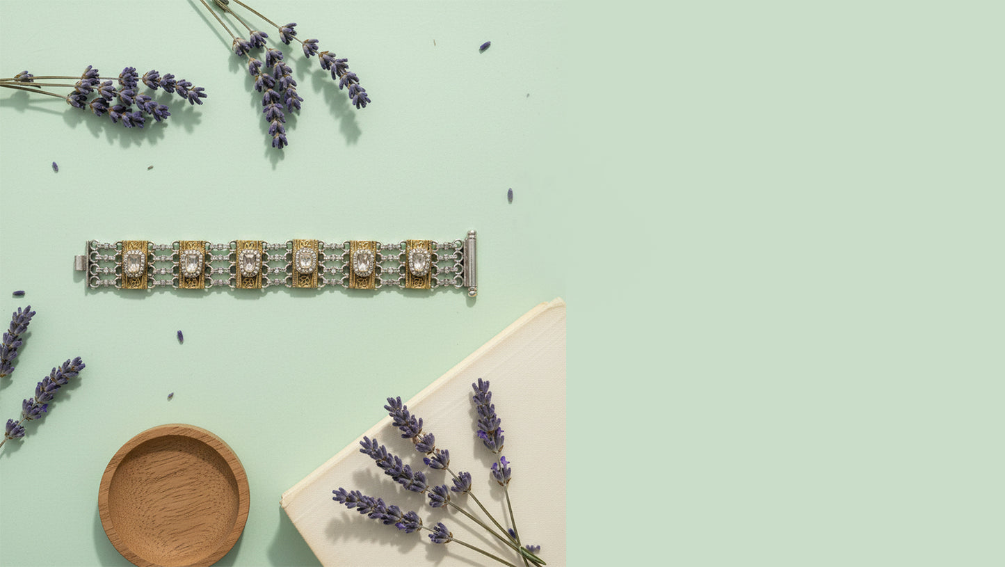 Sangeeta Boochra Handcrafted Dual-Tone Silver Bracelet