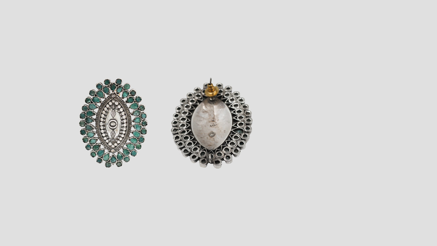 Sangeeta Boochra Artisan Green Kundan Earrings