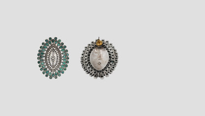 Sangeeta Boochra Artisan Green Kundan Earrings