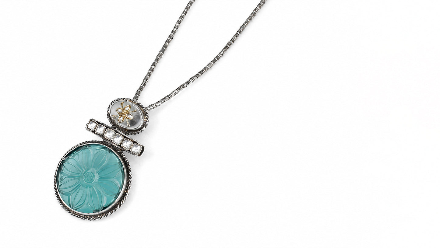 Vividh- Silver Nafia Charming Necklace