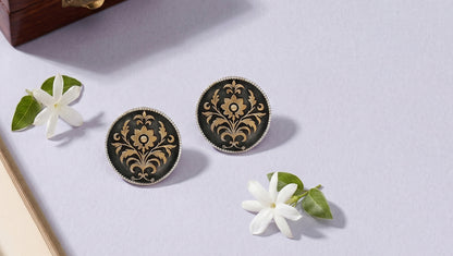 Sangeeta Boochra Golden Bloom Dual-Plated Silver Stud Earrings