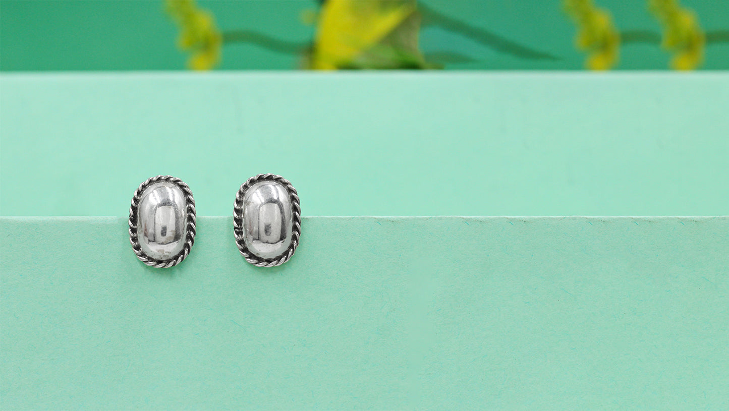 Heritage Charm Silver Studs by Sangeeta Boochra