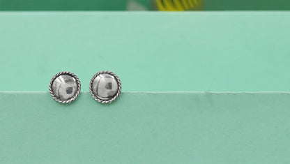 Classic Round Silver Studs by Sangeeta Boochra