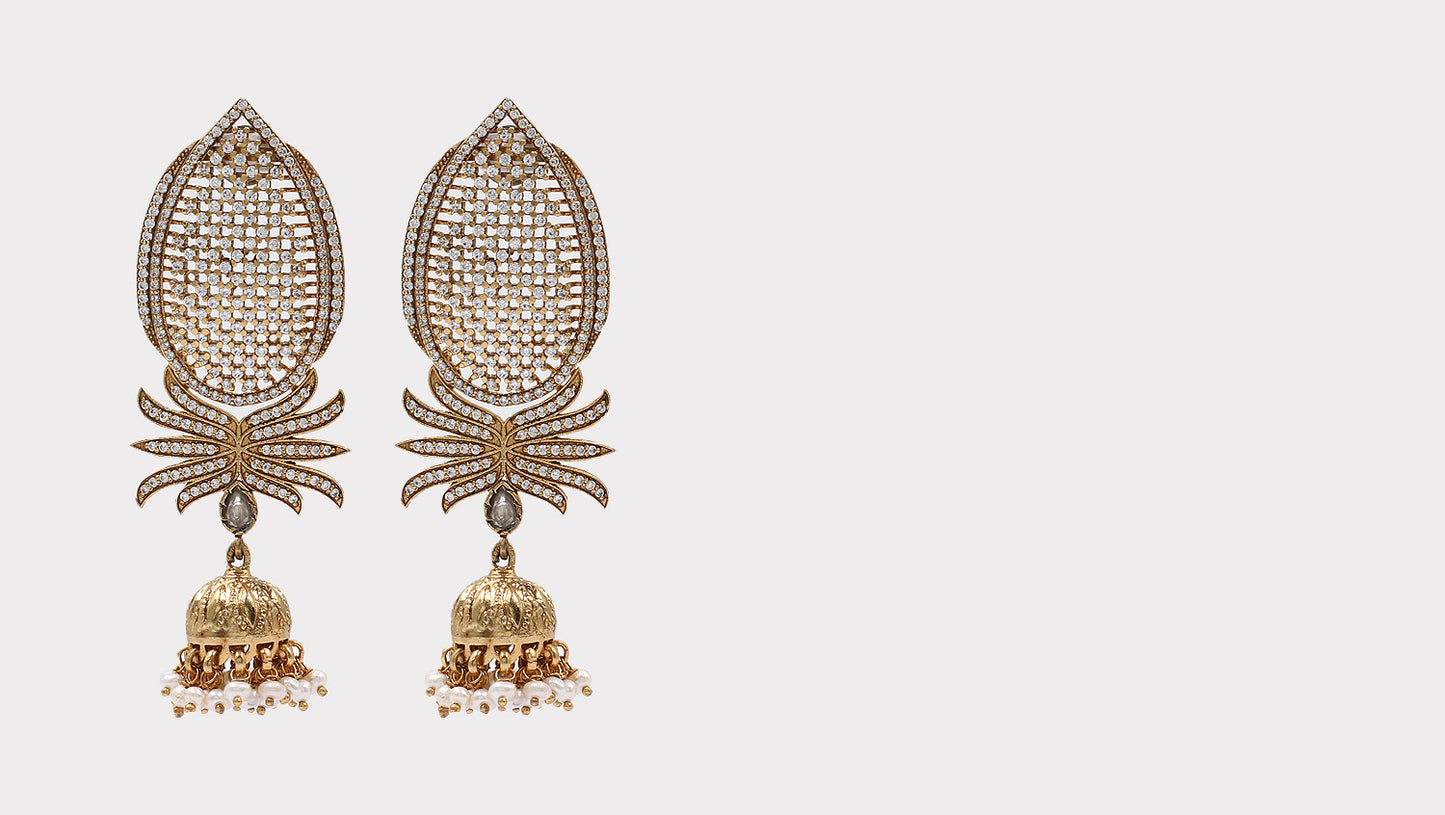 Eternal Elegance: Gold-Plated Silver Earrings by Sangeeta Boochra