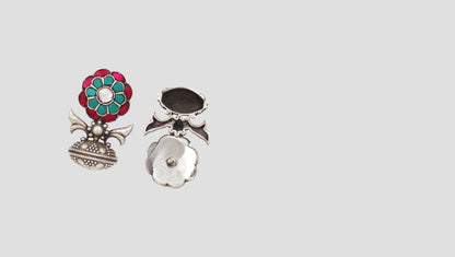 Elegant Polish: Handcrafted Silver Studs by Sangeeta Boochra