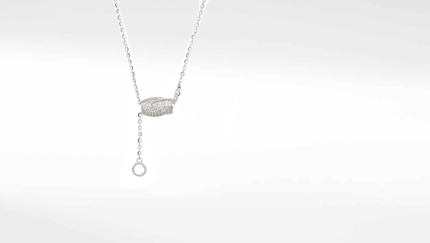 Silver-Plated CZ Pendant & Chain