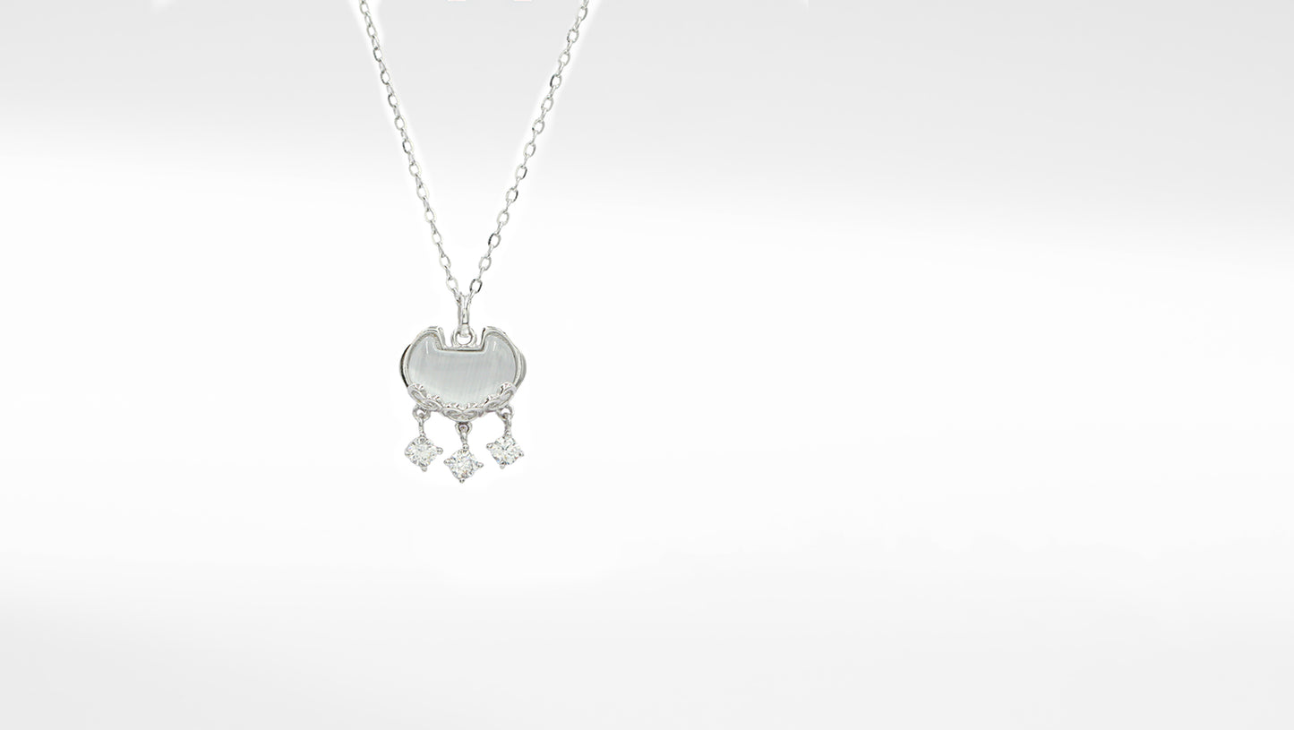 Silver-Plated CZ Pendant & Chain