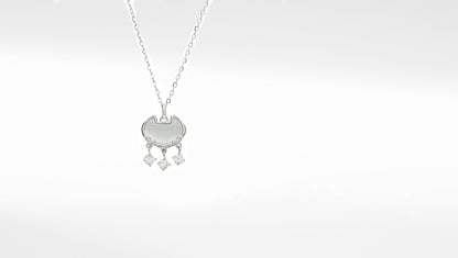 Silver-Plated CZ Pendant & Chain