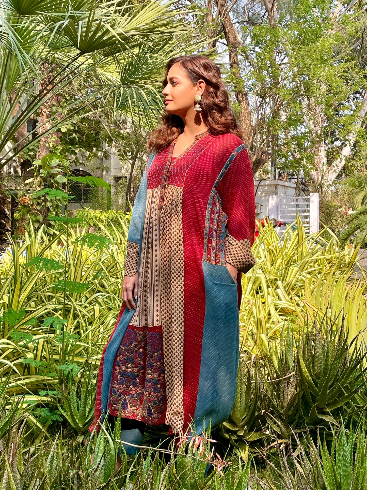 Dia Mirza in Silver Earrings