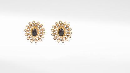 Sangeeta Boochra Gold Tone Silver Earrings With Pearls