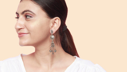 Charming Silver Hanging Drop Chain Earring