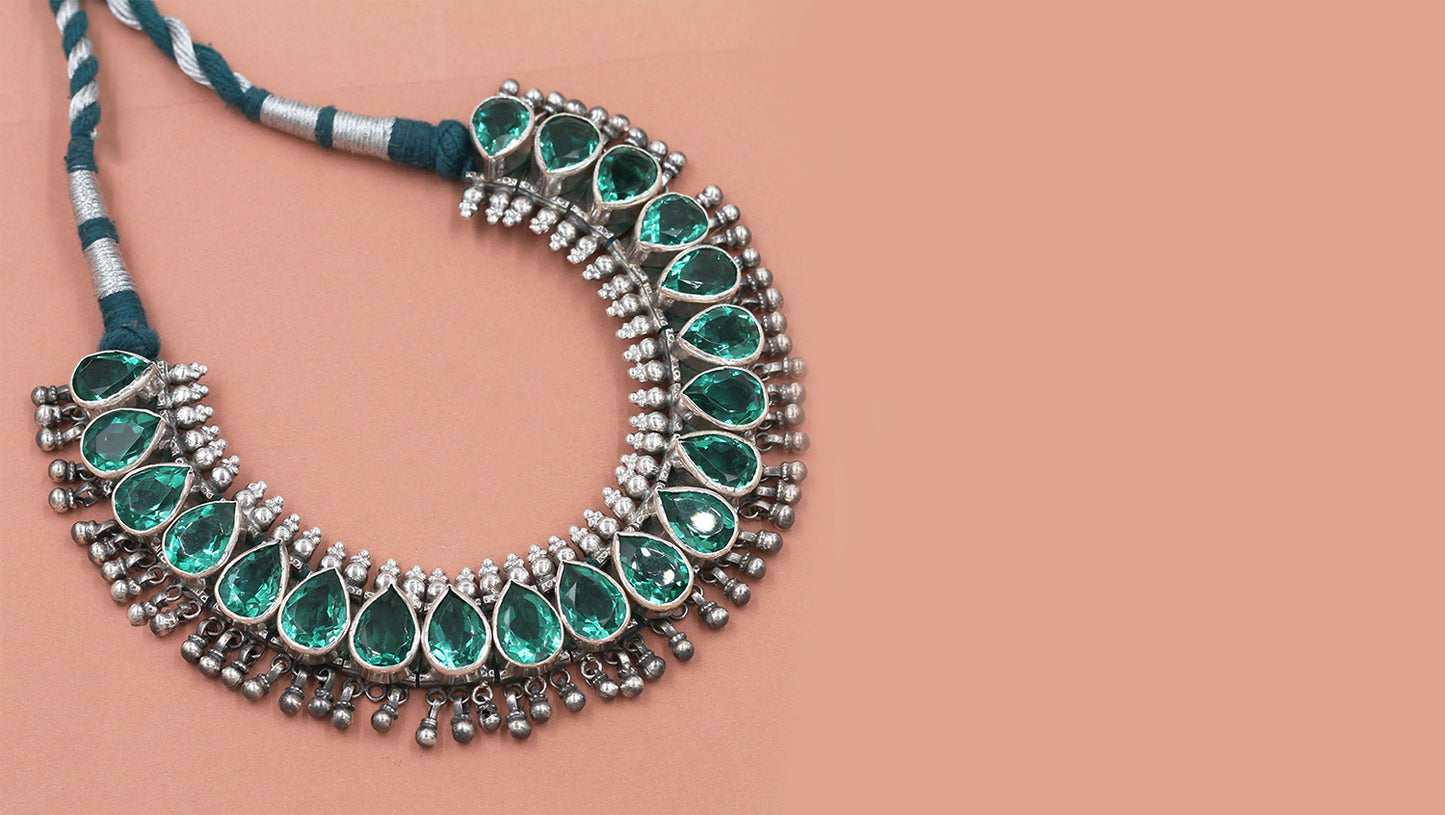 Silver Necklace by Sangeeta Boochra: Handcrafted Elegance